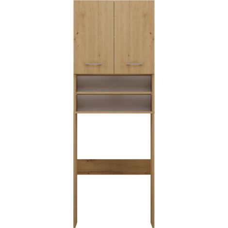 Mobile per lavatrice, 30 x 64 x 90 cm, Antracite / Rovere Artigianale