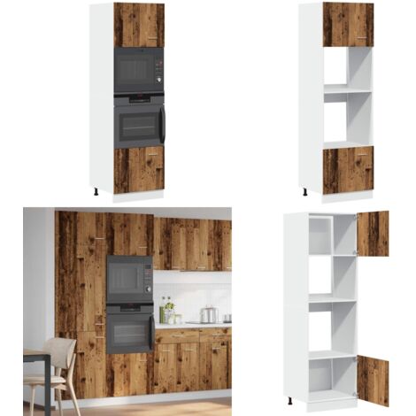 Mobile per Microonde “Lyon” Legno Antico 60x57x207 cm - Armadio da cucina - Armadio in legno