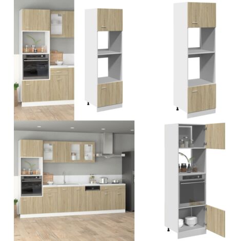 Mobile per Microonde “Lyon” Rovere Sonoma 60x57x207 cm - Mobile per microonde - Armadio da cucina