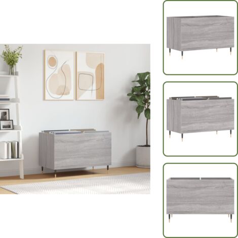 Mobile per musica - vidaXL Mobile Porta Dischi Grigio Sonoma 74,5x38x48 Legno Multistrato - Mobile in legno