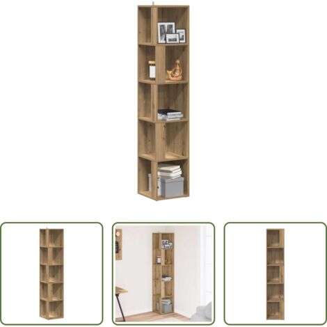 Mobile per oggetti -  Mobile Angolare Rovere Artigianale 33x33x165 cm in Truciolato