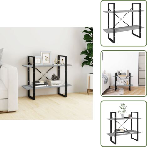 Mobile per soggiorno - vidaXL Libreria a 2 Ripiani Grigio Sonoma 80x30x70cm Legno Multistrato - Scaffale per oggetti decorativi