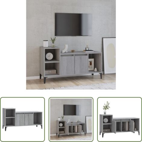 Mobile per stereo -  Mobile TV Grigio Sonoma 100x35x55 cm in Legno Multistrato