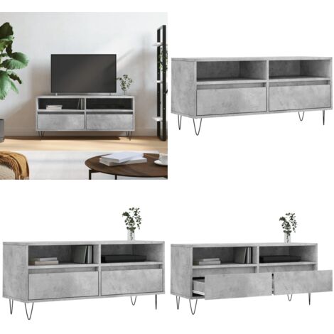 Mobile per TV Grigio Cemento 100x34,5x44,5 cm Legno Multistrato - Mobile per TV - Mobile da salotto