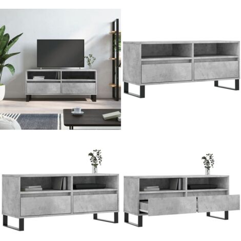 Mobile per TV Grigio Cemento 100x34,5x44,5 cm Legno Multistrato - Mobile per TV - Mobile da salotto