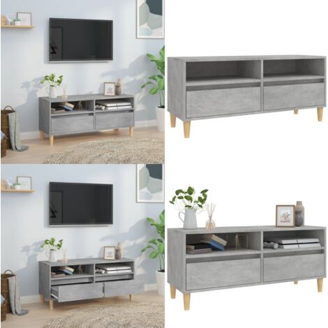 Mobile per TV Grigio Cemento 100x34,5x44,5 cm Legno Multistrato - Mobile per TV - Mobile in legno