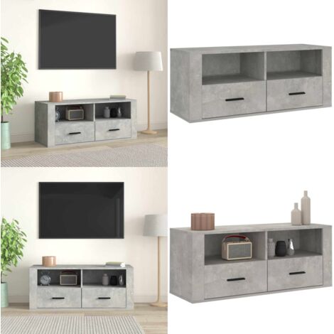 Mobile per TV Grigio Cemento 100x35x40 cm Legno Multistrato - Mobile per stereo - Mobile in legno multistrato