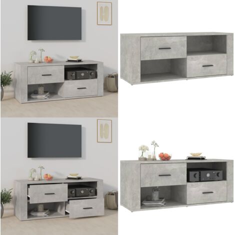 Mobile per TV Grigio Cemento 100x35x40 cm Legno Multistrato - Mobile per stereo - Mobile in legno multistrato