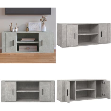 Mobile per TV Grigio Cemento 100x35x40 cm Legno Multistrato - Mobile per TV - Mobile in legno multistrato