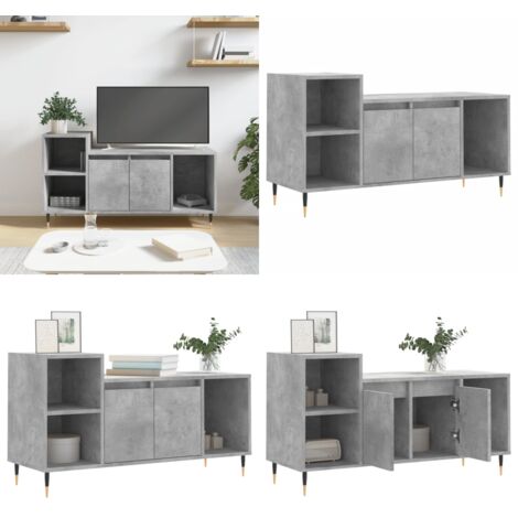 Mobile per TV Grigio Cemento 100x35x55 cm Legno Multistrato - Mobile per TV - Mobile in legno