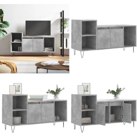 Mobile per TV Grigio Cemento 100x35x55 cm Legno Multistrato - Mobile per TV - Mobile in legno