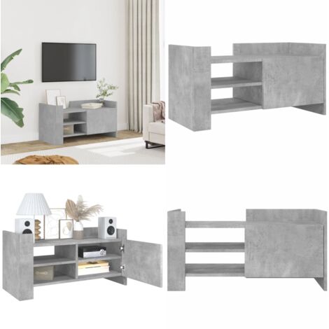Mobile per TV Grigio Cemento 80x35x40 cm Legno Multistrato - Credenza TV - Armadio TV