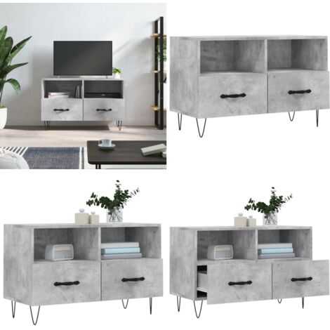 Mobile per TV Grigio Cemento 80x36x50 cm Legno Multistrato - Mobile per TV - Mobile in legno multistrato