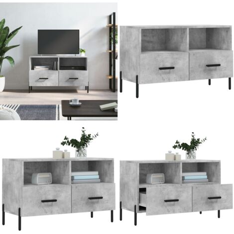 Mobile per TV Grigio Cemento 80x36x50 cm Legno Multistrato - Mobile per TV - Mobile in legno multistrato