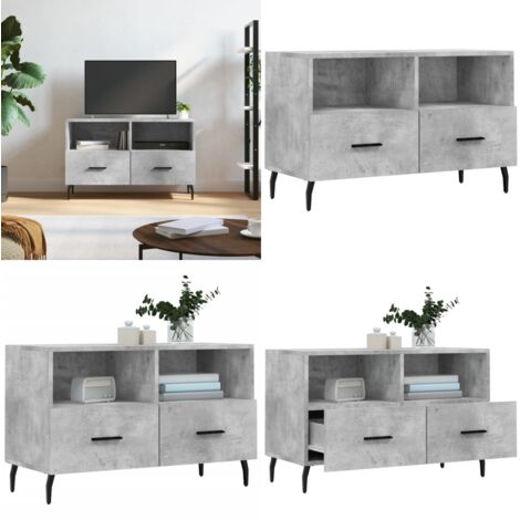 Mobile per TV Grigio Cemento 80x36x50 cm Legno Multistrato - Mobile per TV - Mobile in legno multistrato