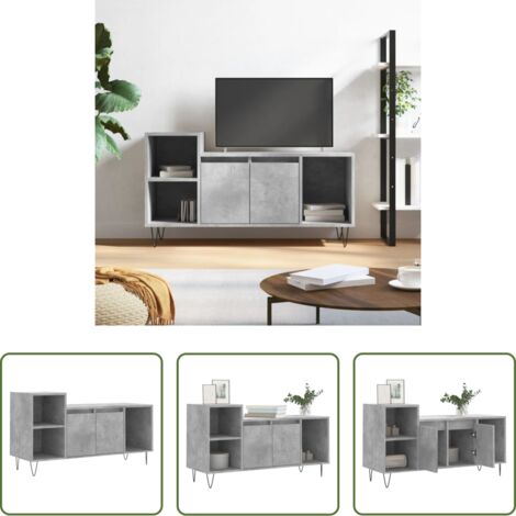Mobile per TV -  Mobile per TV Grigio Cemento 100x35x55 cm Legno Multistrato