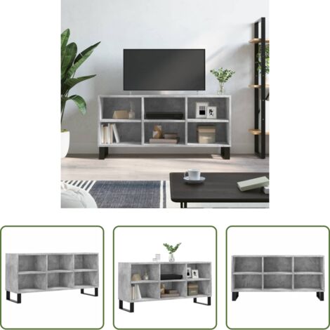 Mobile per TV -  Mobile per TV Grigio Cemento 103,5x30x50 cm Legno Multistrato