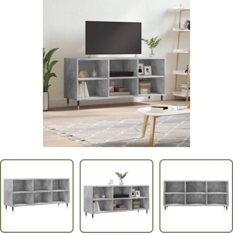 Mobile per TV -  Mobile per TV Grigio Cemento 103,5x30x50 cm Legno Multistrato
