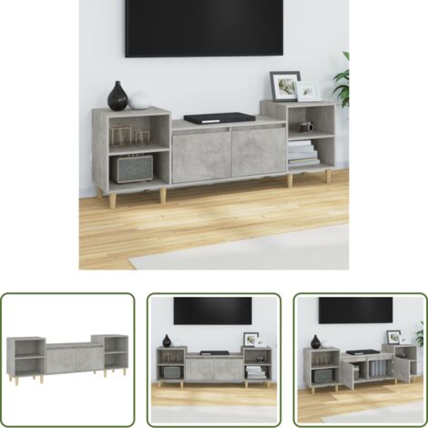 Mobile per TV -  Mobile per TV Grigio Cemento 160x35x55 cm Legno Multistrato