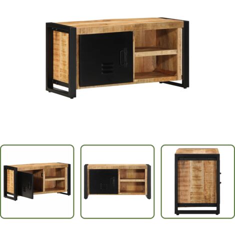 Mobile per TV -  Mobile Porta TV 80x30x40 cm in Legno Massello di Mango Grezzo