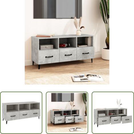 Mobile per TV -  Mobile Porta TV Grigio Cemento 102x35x50 cm Legno Multistrato