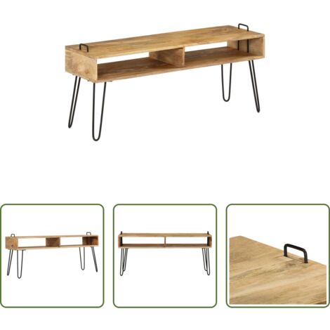 Mobile per TV -  Mobile Porta TV in Legno Massello di Mango 110x35x45 cm
