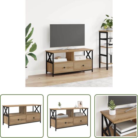 Mobile per TV -  Mobile TV con cassetto Rovere artigianale 90 x 33 x 45 cm