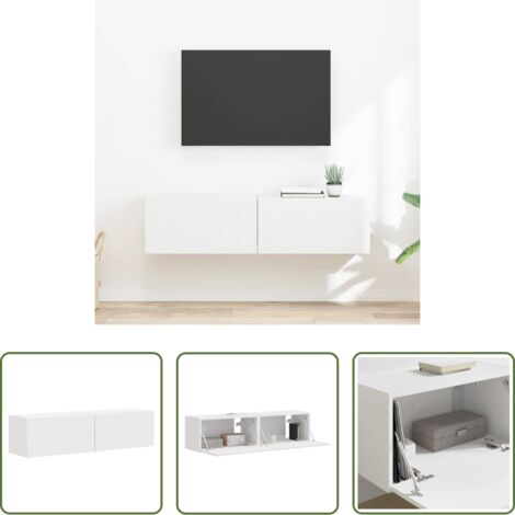 Mobile per TV -  Mobile TV da parete 2 pcs Bianco 60 x 31 x 29.5 cm
