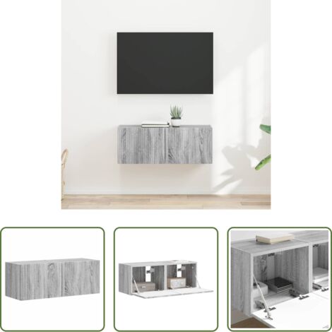 Mobile per TV -  Mobile TV da parete 2 pcs Grigio Sonoma 60 x 31 x 29.5 cm