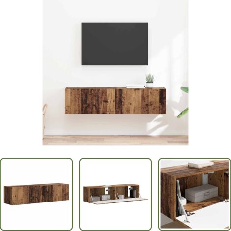 Mobile per TV -  Mobile TV da parete 2 pcs Legno vecchio 60 x 31 x 29.5 cm