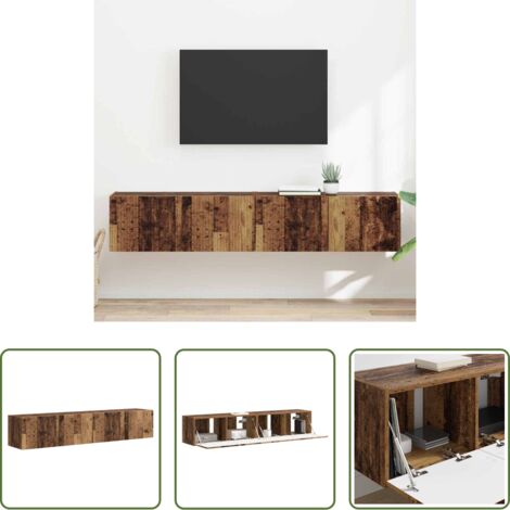 Mobile per TV -  Mobile TV da parete 2 pcs Legno vecchio 60 x 31 x 29.5 cm