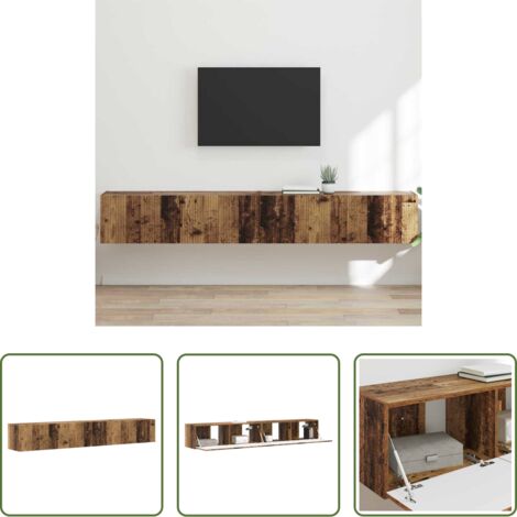 Mobile per TV -  Mobile TV da parete 2 pcs Legno vecchio 98 x 31 x 29,5 cm