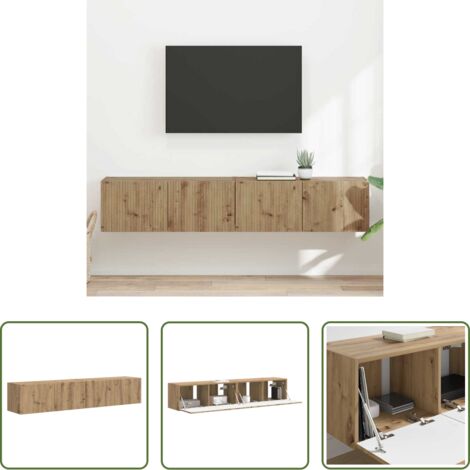 Mobile per TV -  Mobile TV da parete 2 pcs Rovere Artigianale 60 x 31 x 29.5 cm