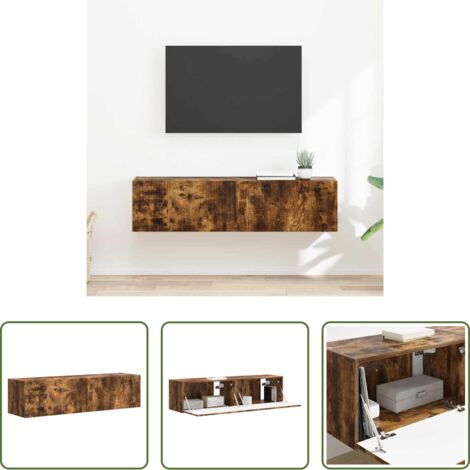 Mobile per TV -  Mobile TV da parete 2 pcs Rovere fumé 60 x 31 x 29.5 cm