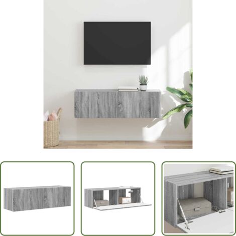 Mobile per TV -  Mobile TV da parete Grigio Sonoma 98 x 31 x 29,5 cm