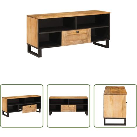 Mobile per TV -  Mobile TV Marrone 100 x 33 x 46 cm Legno di mango massello