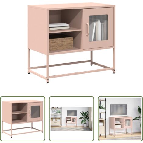 Mobile per TV -  Mobile TV Rosa 68x39x60,5 cm in Acciaio