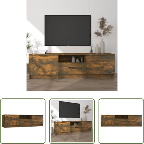Mobile per TV -  Mobile TV Rovere Fumo 140x35x40 cm in Legno Ingegnerizzato