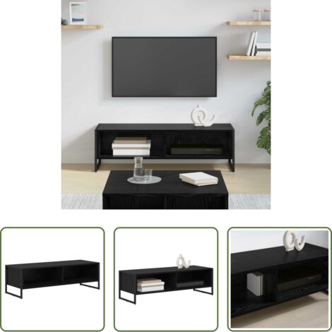 Mobile per TV -  Mobile TV Rovere Nero 100 x 36.5 x 30.5 cm Legno multistrato