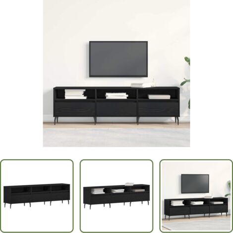 Mobile per TV -  Mobile TV Rovere Nero 150 x 30 x 44,5 cm Legno multistrato