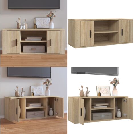 Mobile per TV Rovere Sonoma 100x35x40 cm Legno Multistrato - Mobile per TV - Mobile in legno