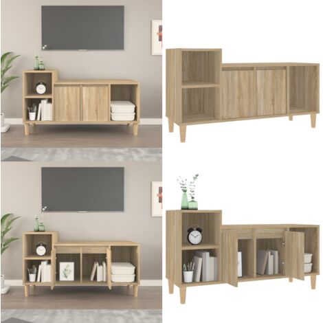 Mobile per TV Rovere Sonoma 100x35x55 cm Legno Multistrato - Mobile per TV - Mobile per stereo