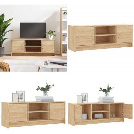 Mobile per TV Rovere Sonoma 102x30x37,5 cm Legno Multistrato - Mobile TV in legno - Mobile TV con ante
