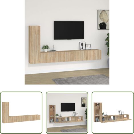 Mobile per TV -  Set di Mobili Porta TV 3 pz Rovere Sonoma in Legno Multistrato