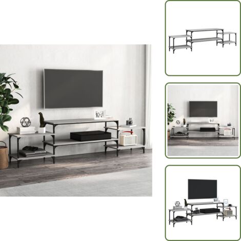Mobile per TV - vidaXL Mobile Porta TV Grigio Sonoma 197x35x52 cm in Legno Multistrato - Mobile TV in Legno