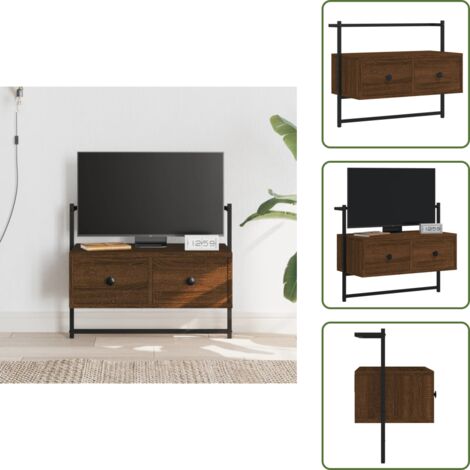 Mobile per TV - vidaXL Mobile TV a Muro Rovere Marrone 60,5x30x51 cm Legno Multistrato - Supporto TV