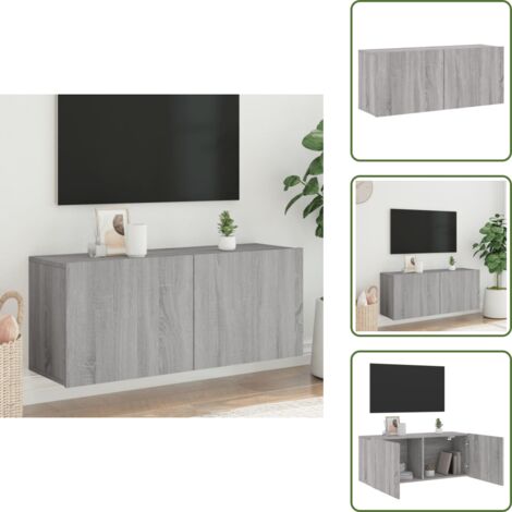 Mobile per TV - vidaXL Mobile TV a Parete Grigio Sonoma 100x30x41 cm - TV a parete grigio