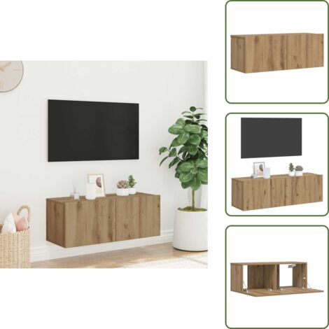 Mobile per TV - vidaXL Mobile TV a Parete Rovere Artigianale 80x30x30 cm in Truciolato - TV in truciolato
