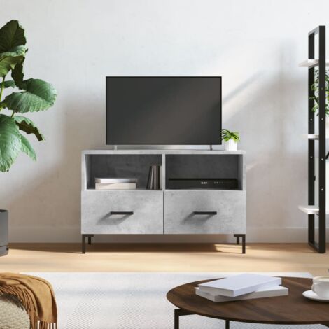 Mobile tv 2 porte e 2 nicchie color rovere/bianco, 140 cm larghezza DENIA