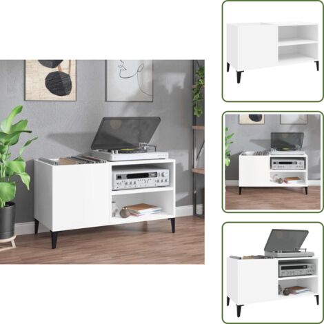 Mobile per vinili - vidaXL Mobile Porta Dischi Bianco 84,5x38x48 cm in Legno Multistrato - Mobile per collezione musicale
